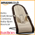 Retro Dark Brown Corduroy BabyBjorn Bouncer